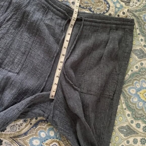 Purejill blue linen blend drawstrings pants L - Picture 7 of 11